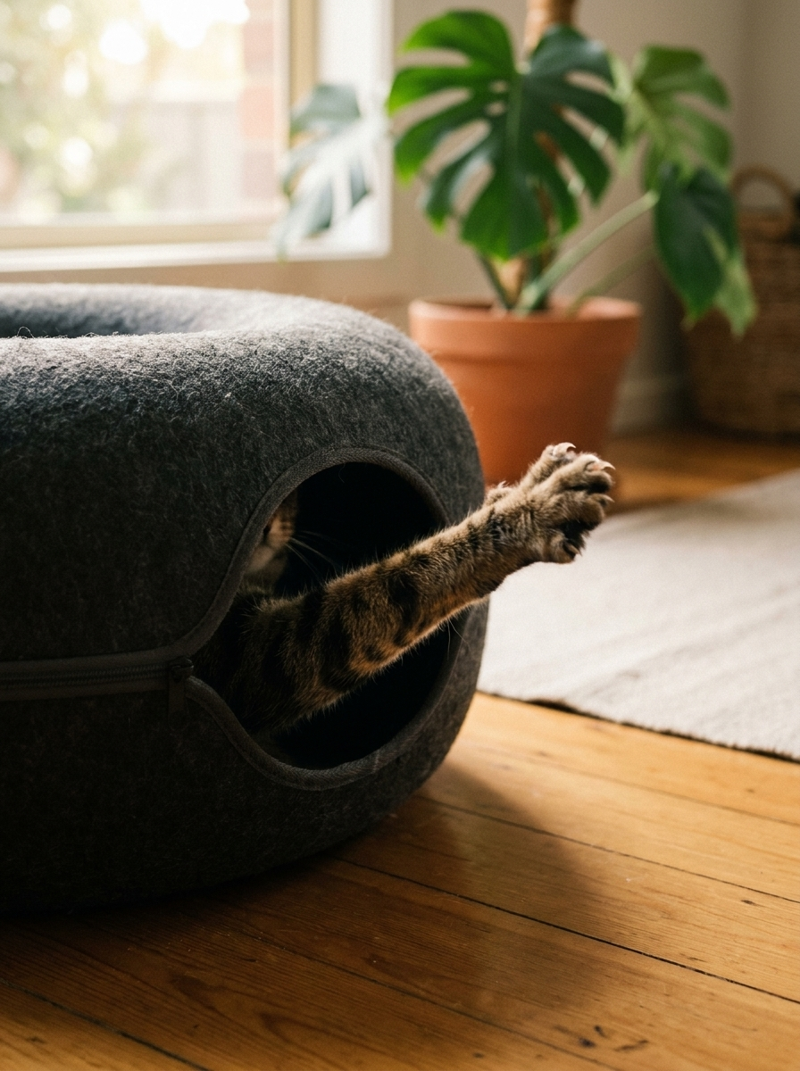 The tunnel + peephole combo flips a switch in their brain.