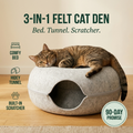 The Moggy Den™ — 3-in-1 Felt Cat Den
