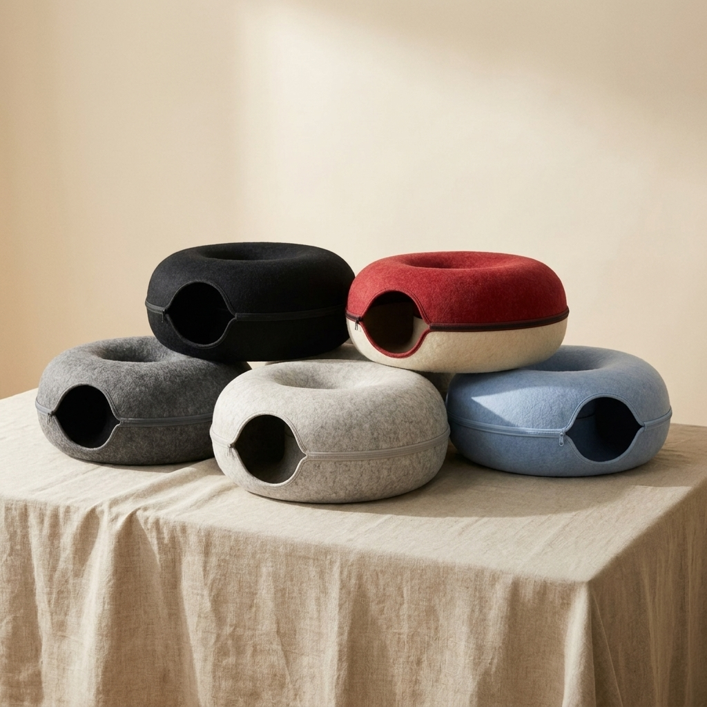 The Moggy Den™ — 3-in-1 Felt Cat Den